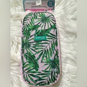 2pc of Expandable Pencil Pouch with Printed Exterior and Solid Interior Palms